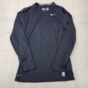 Nike Pro Combat Shirt Mens M Black Long Sleeve Fitted Dri-Fit Performance Vented
